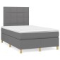vidaXL Κρεβάτι Boxspring με Στρώμα Σκούρο Γκρι 120x200 εκ. Υφασμάτινο