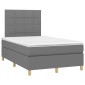 vidaXL Κρεβάτι Boxspring με Στρώμα Σκούρο Γκρι 120x200 εκ. Υφασμάτινο
