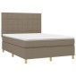vidaXL Κρεβάτι Boxspring με Στρώμα Taupe 140x200 εκ. Υφασμάτινο