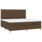vidaXL Κρεβάτι Boxspring με Στρώμα Σκούρο Καφέ 200x200 εκ. Υφασμάτινο