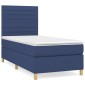 vidaXL Κρεβάτι Boxspring με Στρώμα Μπλε 80x200 εκ. Υφασμάτινο