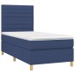 vidaXL Κρεβάτι Boxspring με Στρώμα Μπλε 80x200 εκ. Υφασμάτινο