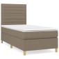 vidaXL Κρεβάτι Boxspring με Στρώμα Taupe 90x190 εκ.Υφασμάτινο