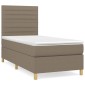 vidaXL Κρεβάτι Boxspring με Στρώμα Taupe 90x200 εκ. Υφασμάτινο