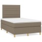 vidaXL Κρεβάτι Boxspring με Στρώμα Taupe 120x200 εκ. Υφασμάτινο