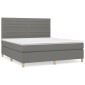 vidaXL Κρεβάτι Boxspring με Στρώμα Σκούρο Γκρι 160x200 εκ Υφασμάτινο
