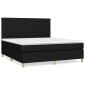 vidaXL Κρεβάτι Boxspring με Στρώμα Μαύρο 160x200 εκ. Υφασμάτινο