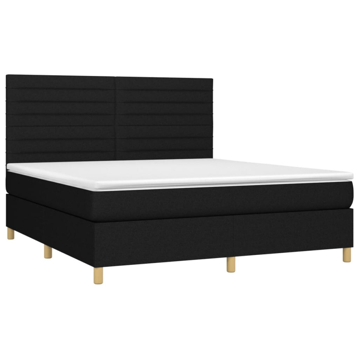 vidaXL Κρεβάτι Boxspring με Στρώμα Μαύρο 160x200 εκ. Υφασμάτινο