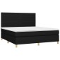 vidaXL Κρεβάτι Boxspring με Στρώμα Μαύρο 160x200 εκ. Υφασμάτινο