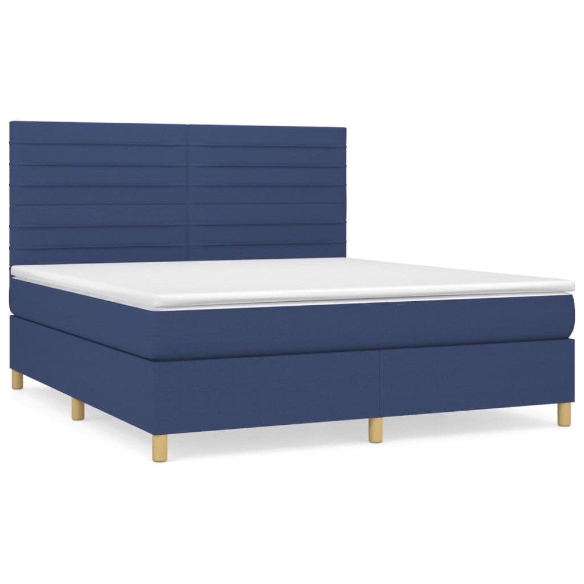 vidaXL Κρεβάτι Boxspring με Στρώμα Μπλε 160x200 εκ. Υφασμάτινο
