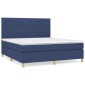 vidaXL Κρεβάτι Boxspring με Στρώμα Μπλε 160x200 εκ. Υφασμάτινο