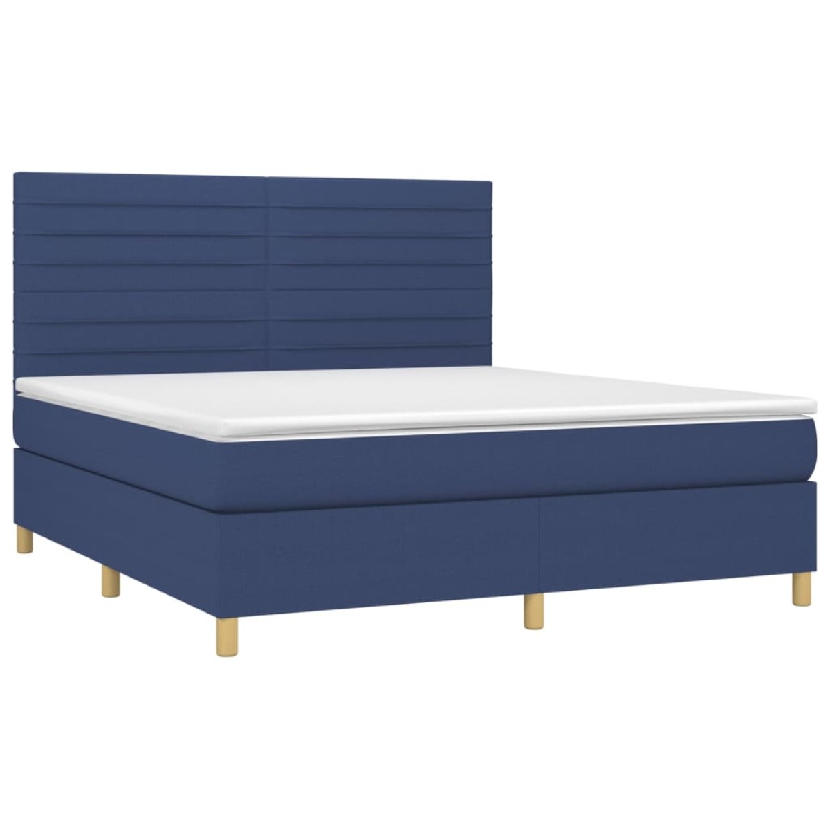 vidaXL Κρεβάτι Boxspring με Στρώμα Μπλε 160x200 εκ. Υφασμάτινο