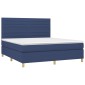 vidaXL Κρεβάτι Boxspring με Στρώμα Μπλε 160x200 εκ. Υφασμάτινο