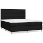 vidaXL Κρεβάτι Boxspring με Στρώμα Μαύρο 180x200 εκ. Υφασμάτινο