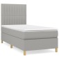 vidaXL Κρεβάτι Boxspring με Στρώμα Ανοιχτό Γκρι 80x200 εκ. Υφασμάτινο