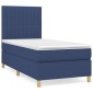vidaXL Κρεβάτι Boxspring με Στρώμα Μπλε 80x200 εκ. Υφασμάτινο