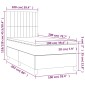 vidaXL Κρεβάτι Boxspring με Στρώμα Ανοιχτό Γκρι 100x200 εκ. Υφασμάτινο