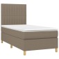 vidaXL Κρεβάτι Boxspring με Στρώμα Taupe 100 x 200 εκ. Υφασμάτινο