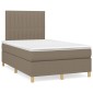 vidaXL Κρεβάτι Boxspring με Στρώμα Taupe 120x200 εκ. Υφασμάτινο