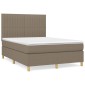 vidaXL Κρεβάτι Boxspring με Στρώμα Taupe 140x190 εκ. Υφασμάτινο