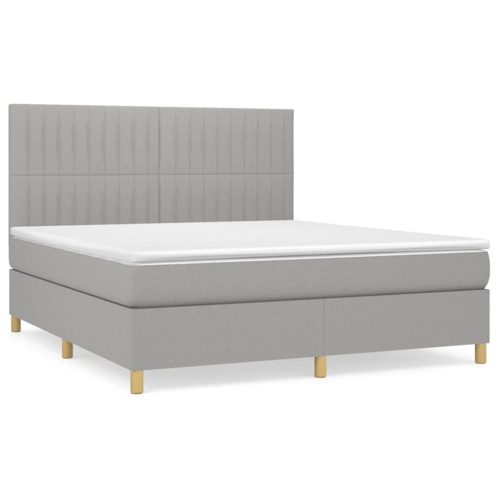 vidaXL Κρεβάτι Boxspring με Στρώμα Αν. Πράσινο 160x200εκ Υφασμάτινο