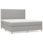vidaXL Κρεβάτι Boxspring με Στρώμα Αν. Πράσινο 160x200εκ Υφασμάτινο