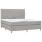 vidaXL Κρεβάτι Boxspring με Στρώμα Αν. Πράσινο 160x200εκ Υφασμάτινο