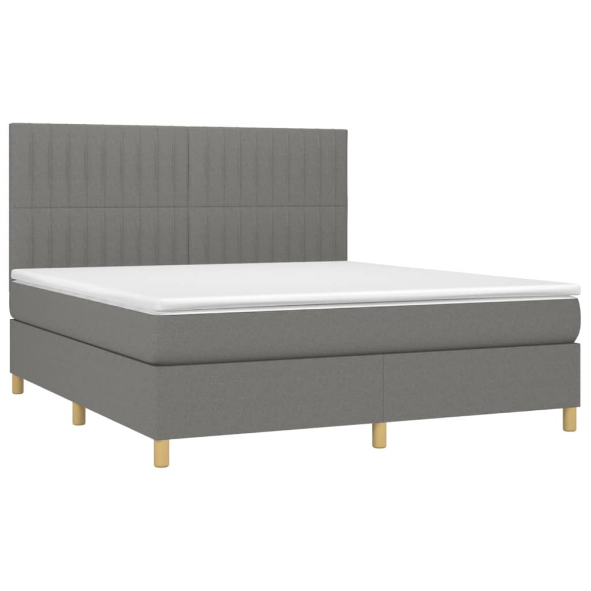 vidaXL Κρεβάτι Boxspring με Στρώμα Σκούρο Γκρι 160x200 εκ Υφασμάτινο