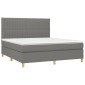 vidaXL Κρεβάτι Boxspring με Στρώμα Σκούρο Γκρι 160x200 εκ Υφασμάτινο