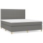 vidaXL Κρεβάτι Boxspring με Στρώμα Σκούρο Γκρι 180x200 εκ Υφασμάτιν