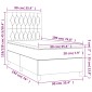 vidaXL Κρεβάτι Boxspring με Στρώμα Ανοιχτό Γκρι 90x190 εκ. Υφασμάτινο