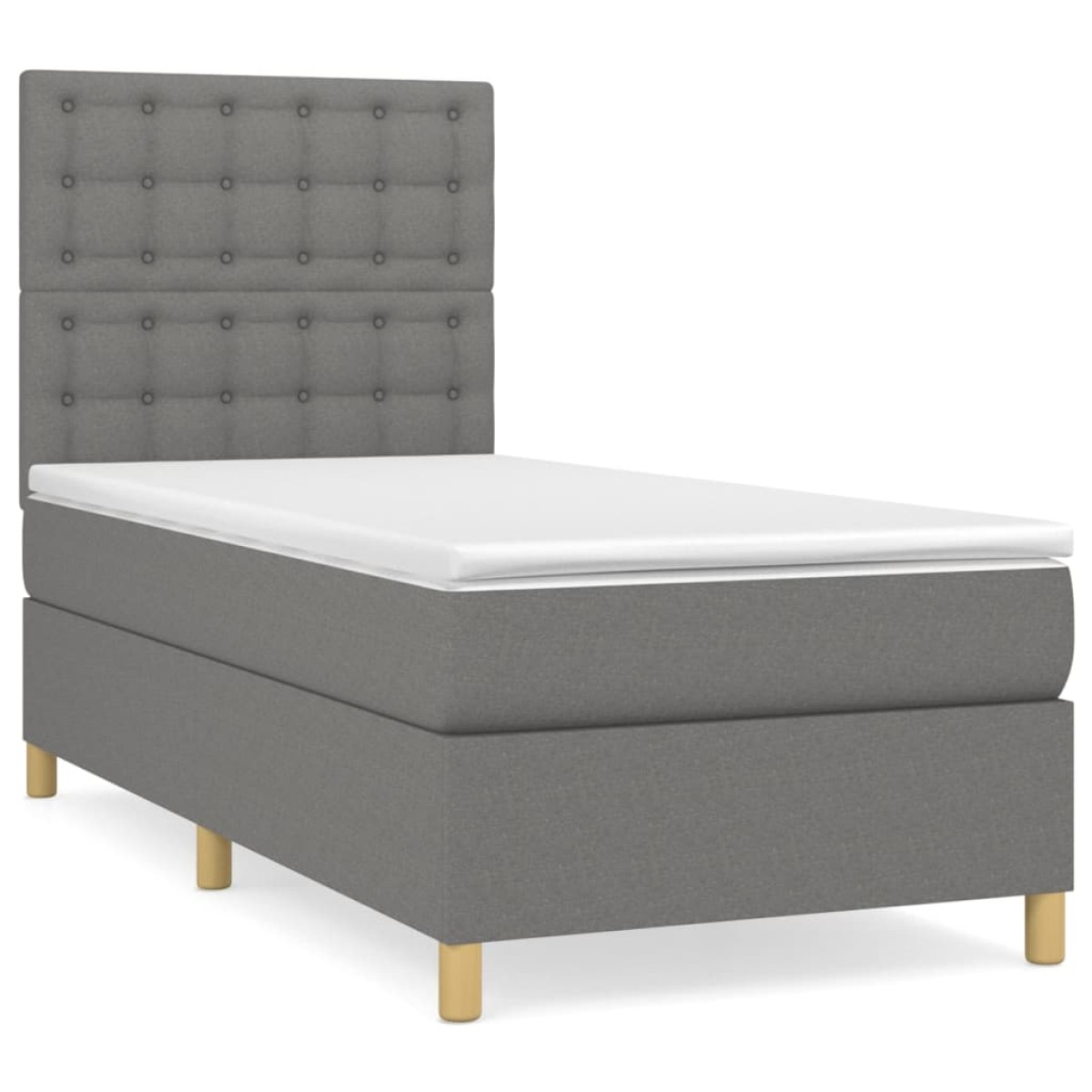 vidaXL Κρεβάτι Boxspring με Στρώμα Σκούρο Γκρι 80x200 εκ. Υφασμάτινο