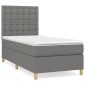vidaXL Κρεβάτι Boxspring με Στρώμα Σκούρο Γκρι 80x200 εκ. Υφασμάτινο
