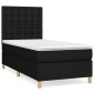 vidaXL Κρεβάτι Boxspring με Στρώμα Μαύρο 80 x 200 εκ. Υφασμάτινο