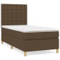 vidaXL Κρεβάτι Boxspring με Στρώμα Σκούρο Καφέ 80x200 εκ. Υφασμάτινο