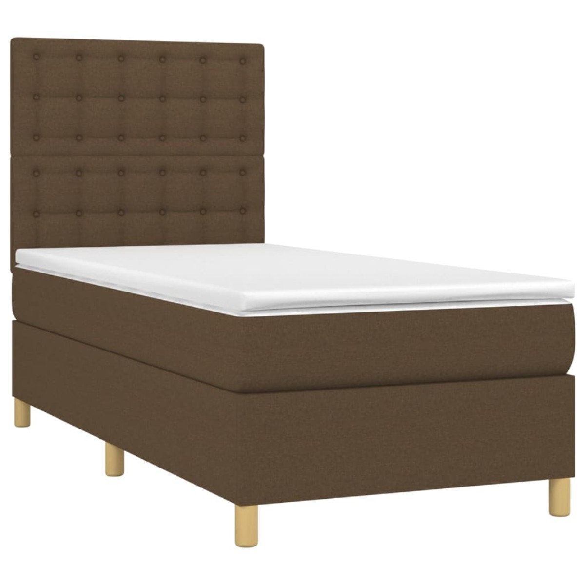 vidaXL Κρεβάτι Boxspring με Στρώμα Σκούρο Καφέ 80x200 εκ. Υφασμάτινο