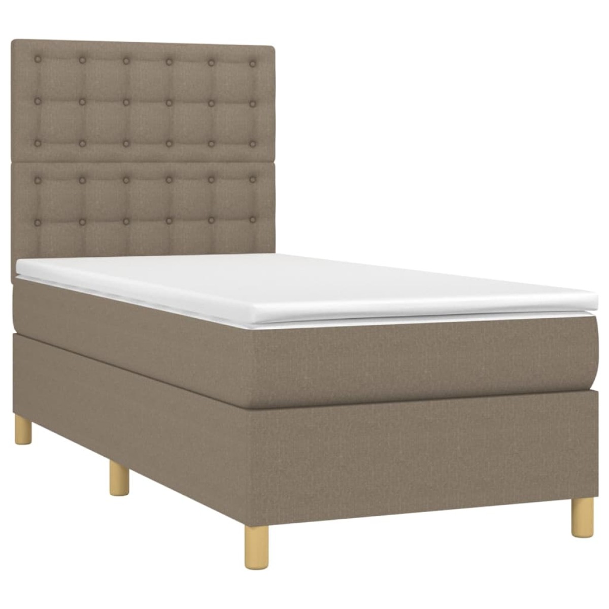vidaXL Κρεβάτι Boxspring με Στρώμα Taupe 80x200 εκ. Υφασμάτινο