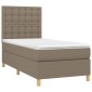 vidaXL Κρεβάτι Boxspring με Στρώμα Taupe 80x200 εκ. Υφασμάτινο