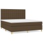 vidaXL Κρεβάτι Boxspring με Στρώμα Σκούρο Καφέ 160x200 εκ Υφασμάτινο