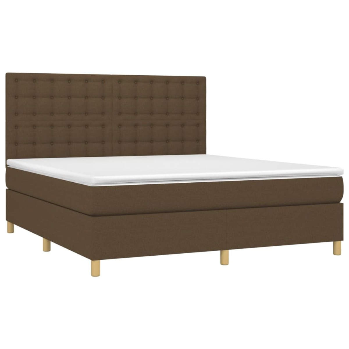 vidaXL Κρεβάτι Boxspring με Στρώμα Σκούρο Καφέ 160x200 εκ Υφασμάτινο