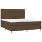 vidaXL Κρεβάτι Boxspring με Στρώμα Σκούρο Καφέ 160x200 εκ Υφασμάτινο