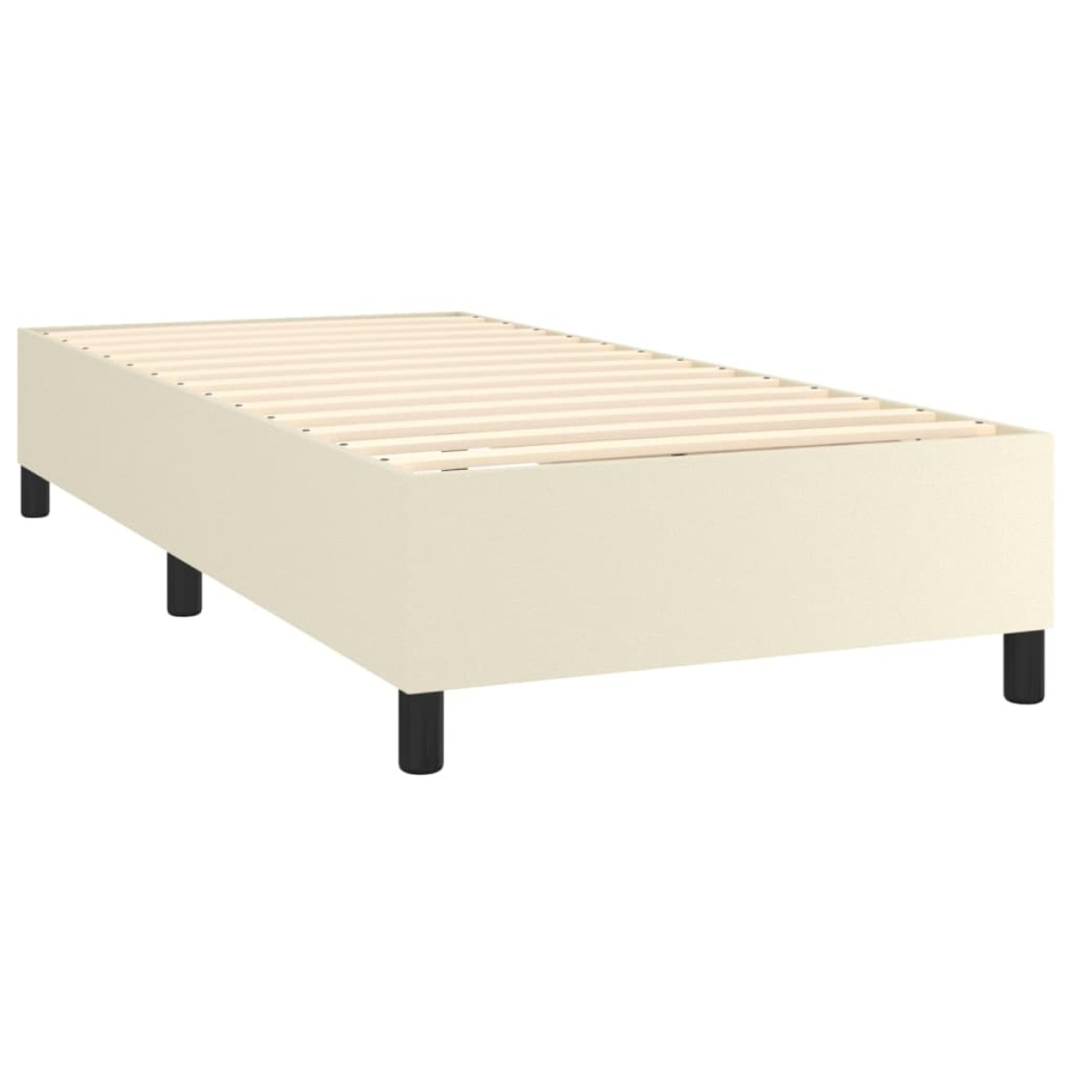 vidaXL Κρεβάτι Boxspring με Στρώμα Κρεμ 80 x 200 εκ. Συνθετικό Δέρμα