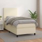 vidaXL Κρεβάτι Boxspring με Στρώμα Κρεμ 80 x 200 εκ. Συνθετικό Δέρμα