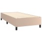 vidaXL Κρεβάτι Boxspring με Στρώμα Καπουτσίνο 90x190εκ.από Συνθ. Δέρμα
