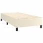 vidaXL Κρεβάτι Boxspring με Στρώμα Κρεμ 90x200 εκ. από Συνθετικό Δέρμα