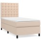 vidaXL Κρεβάτι Boxspring με Στρώμα Καπουτσίνο 100x200εκ.από Συνθ.Δέρμα