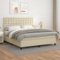 vidaXL Κρεβάτι Boxspring με Στρώμα Κρεμ 180x200 εκ. Συνθετικό Δέρμα