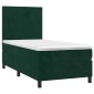 vidaXL Κρεβάτι Boxspring με Στρώμα Σκούρο Πράσινο 80x200 εκ. Βελούδινο