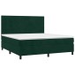 vidaXL Κρεβάτι Boxspring με Στρώμα Σκούρο Πράσινο 160x200εκ. Βελούδινο