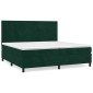 vidaXL Κρεβάτι Boxspring με Στρώμα Σκούρο Πράσινο 200x200εκ. Βελούδινο